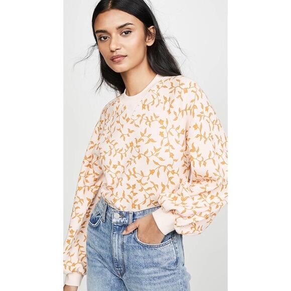 Ulla Johnson Ebba Rose Crewneck Ribbed Pullover Sweatshirt Size S - Picture 1 of 9